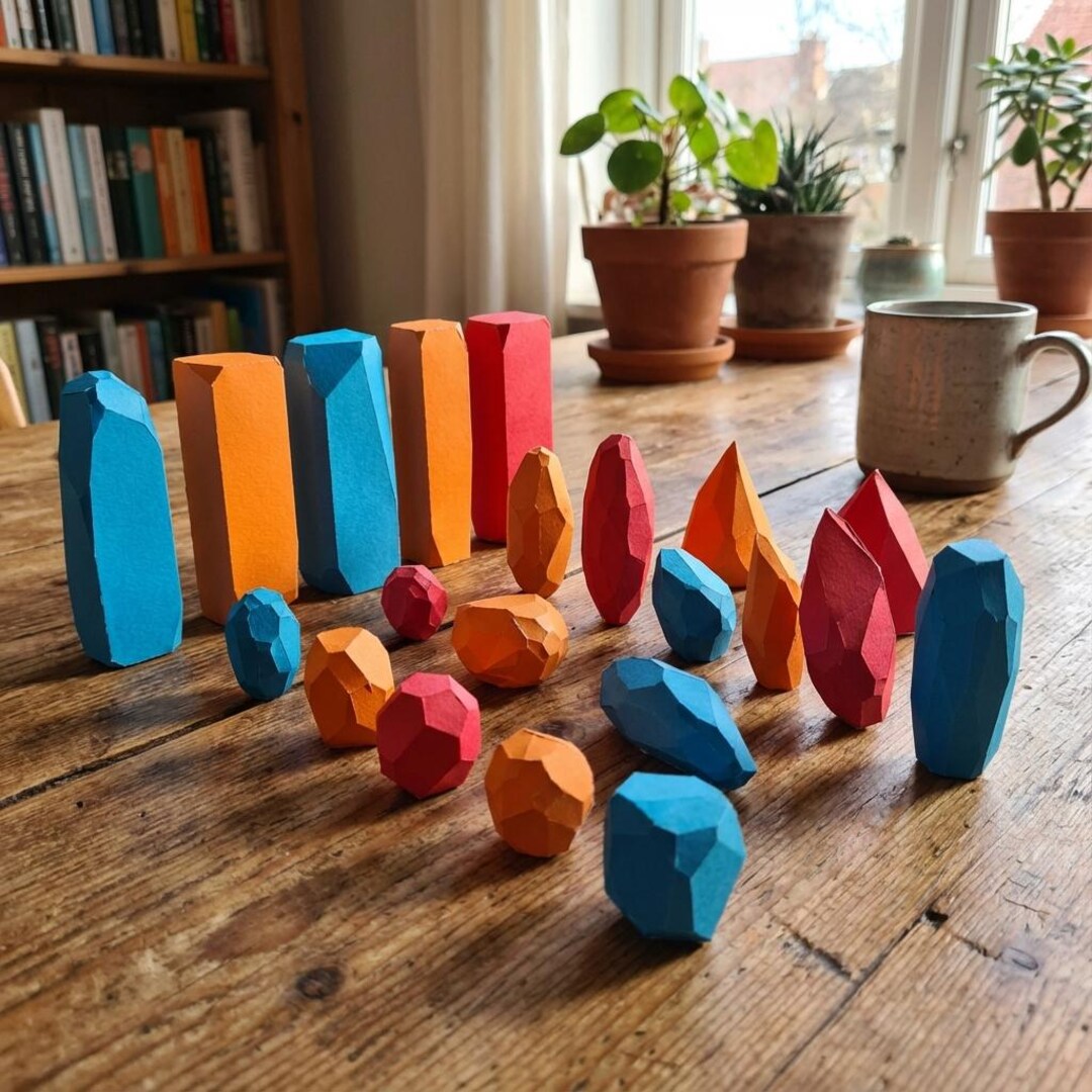 21 Papercraft Stones Set, Assorted Shapes and Lengths, Precut DIY Kit ...