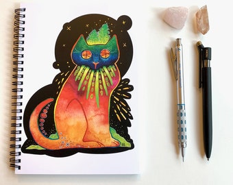 Cat & Art-cover Notebook Journal Diary - Ruled Line