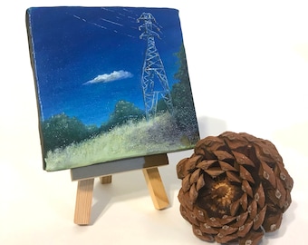 Electric Summer Afternoon - miniature painting, small painting, mini painting, tiny painting, oil painting