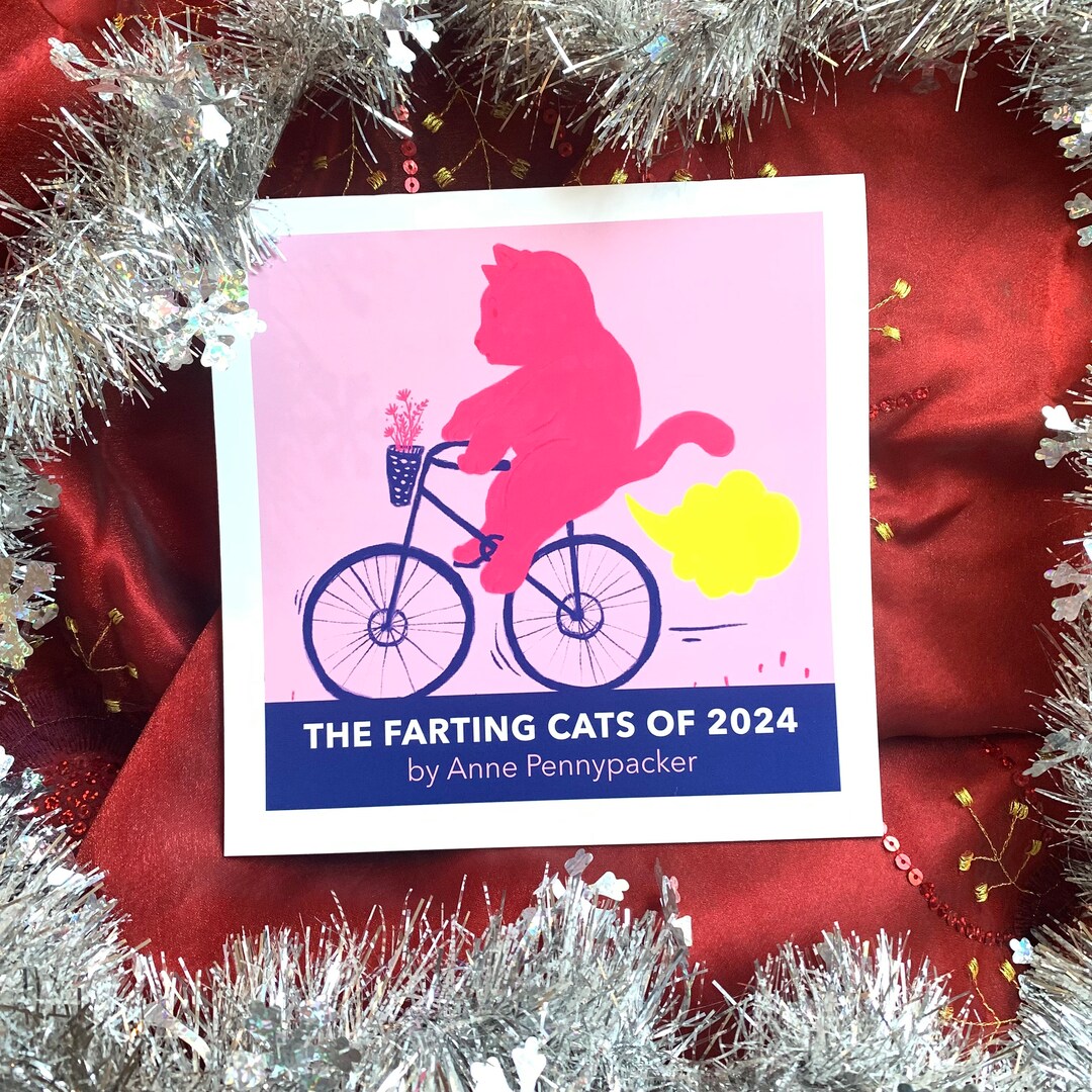 2024 Farting Cat Wall Calendar, Cat Calendar, 2024 Calendar, Farting