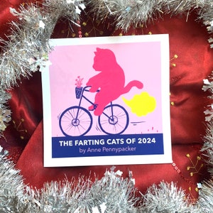 2024 Farting Cat Wall Calendar, Cat Calendar, 2024 Calendar, Farting Cat, Cat Gifts, Illustrated Cat Wall Art, Cat Wall Decor, Fun, Fart