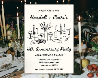 Anniversary Party Invitation: Editable Canva Template (5x7)