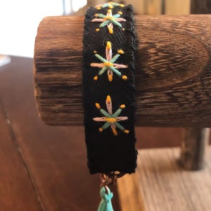 Hand-embroidered bracelet, cuff bracelet, unique gift, original design