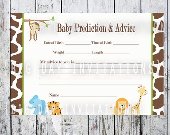 Archivo imprimible de Safari juego de ducha de bebé deseos | Etsy