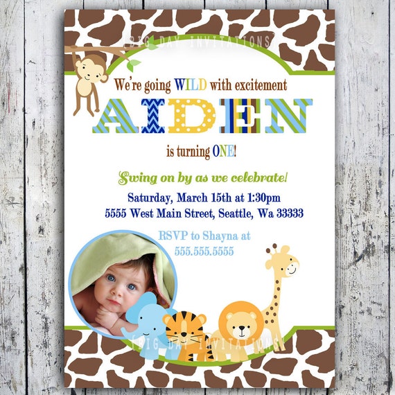 safari birthday invitations jungle animal theme printable etsy