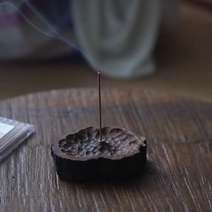 Wooden Incense holder| Handcrafted Rattan Vine Wood Incense Holder | Wabi-Sabi Zen Stick Burner | Natural Solid Wood Base for Line Incense