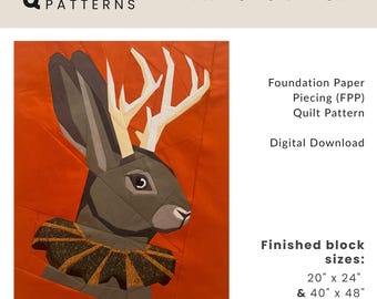 The Jackalope | FPP Quilt Pattern | Instant PDF download | Foundation Paper Piecing | Quilting Pattern