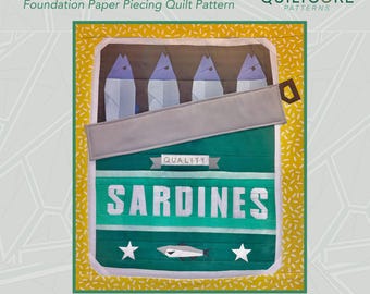 Patrón de edredón FPP de lata de sardinas (Descarga en PDF)