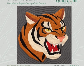 The Tiger | FPP Quilt Pattern | Instant PDF download | Foundation Paper Piecing | Quilting Pattern