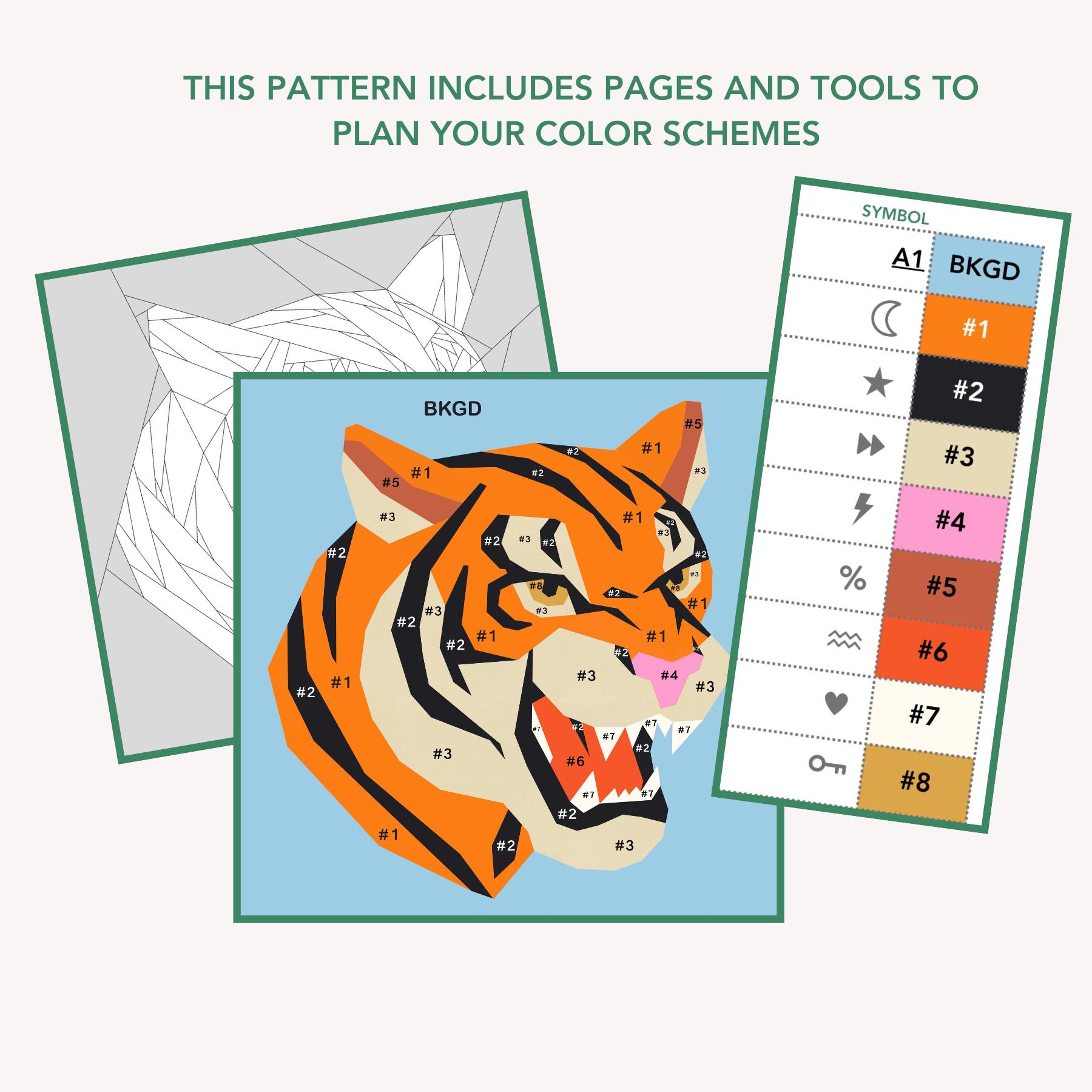 The Tiger | FPP Quilt Pattern | Instant PDF Download | Foundation Paper ...