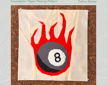 8 Ball Tattoo Block | FPP Quilt Pattern (PDF Download)