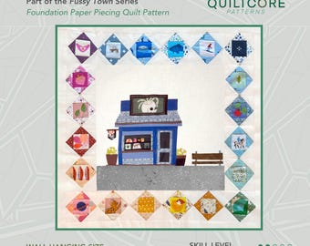 Blue Building | FPP Quilt Pattern | Instant PDF download | Foundation Paper Piecing | Fussy Town Series