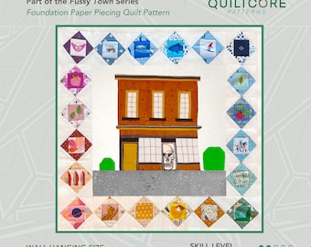 Wood Building | FPP Quilt Pattern | Instant PDF download | Foundation Paper Piecing | Fussy Town Series