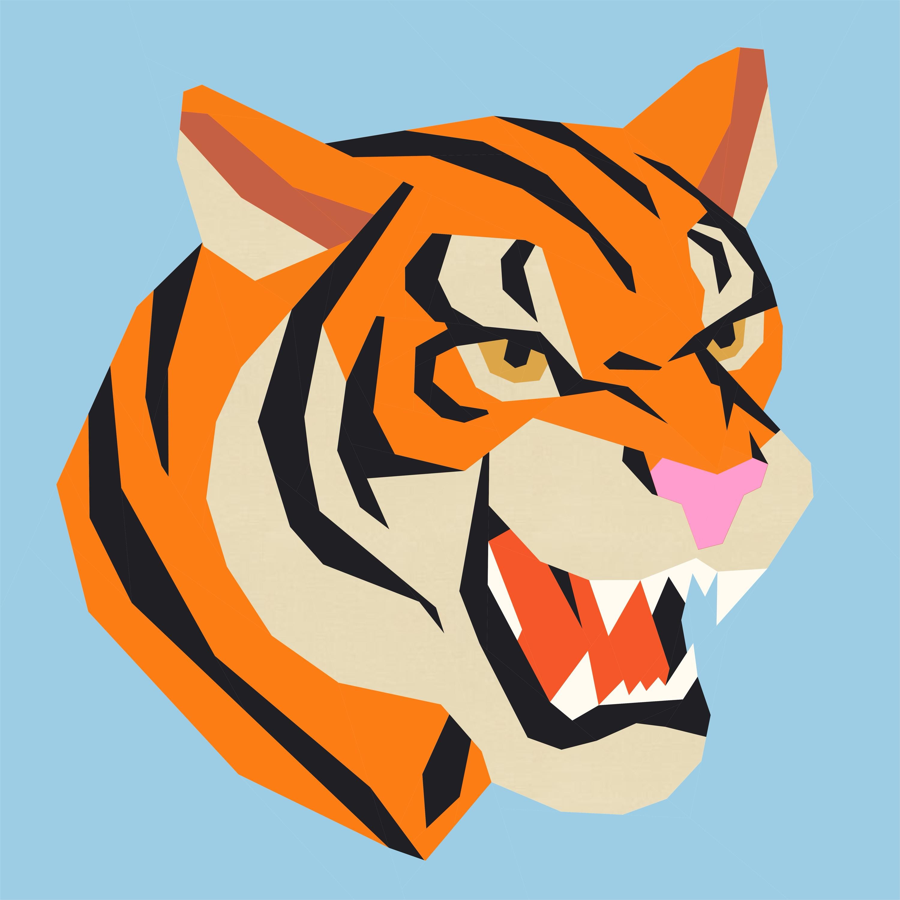 The Tiger | FPP Quilt Pattern | Instant PDF Download | Foundation Paper ...
