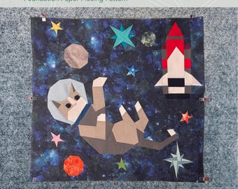 Cosmic Cat FPP Quilt Pattern | Astronaut (PDF Download)