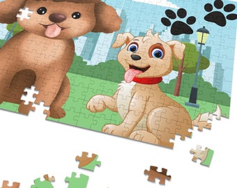 Cartoon Dogs Jigsaw Puzzle: Kids Learning Activity