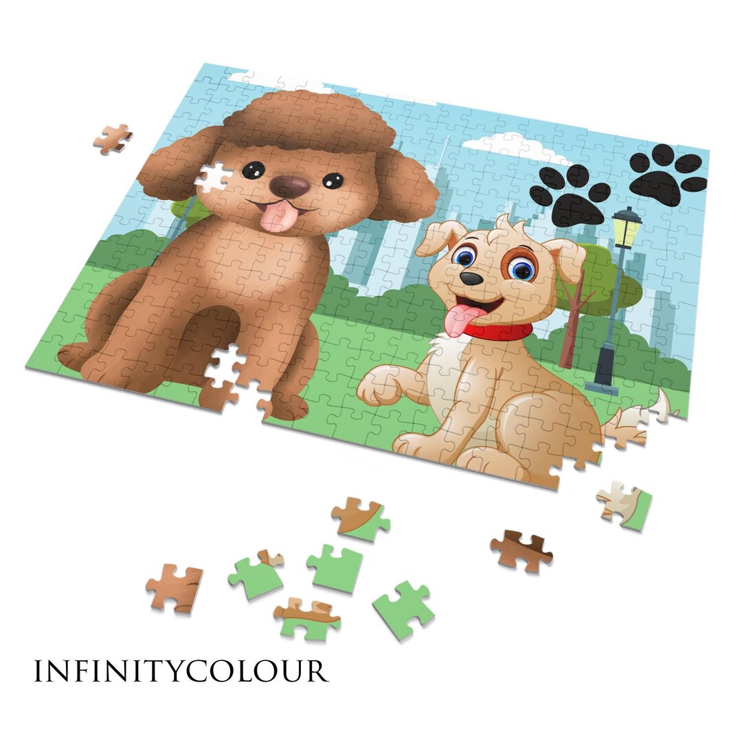 Cartoon Dogs Jigsaw Puzzle: Kids Learning Activity - Etsy