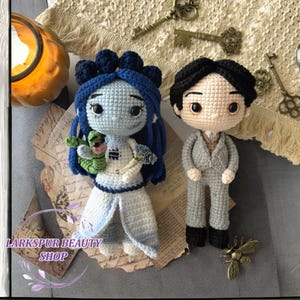 Emily Bride Corpse Amigurumi Doll, Handmade Bride Emily Crochet Doll, Emily and Victor Crochet, Creepy Doll, Halloween Gifts, Birthday Gifts
