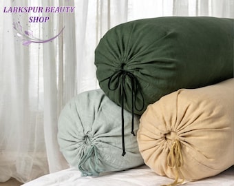 Soft Linen Pillow Cover, Linen Bolster Pillowcases, Summer Bolster Pillow Cover, Comfortable Sofa Pillowcases, Simple Bedding Decor