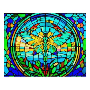 Stained Glass  Jigsaw Puzzle dragonfly（252, 500, 1000,2000-Piece)(decorative puzzle ,Artistic puzzles,Puzzle Lovers gift, Gifts for friends)