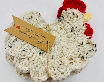 Crochet Chicken Costers