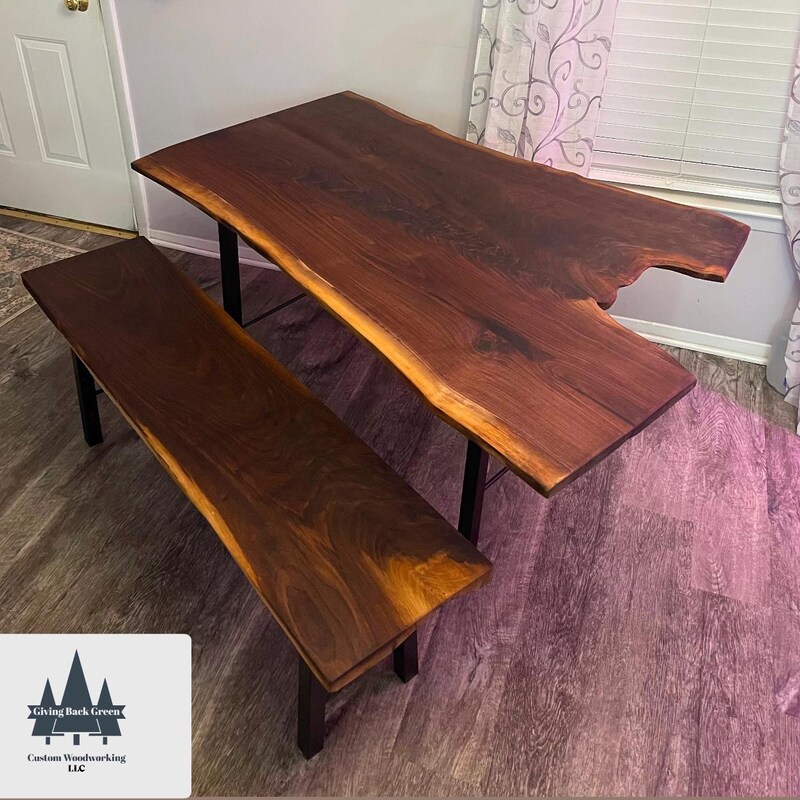 Dining Table and Bench - Etsy