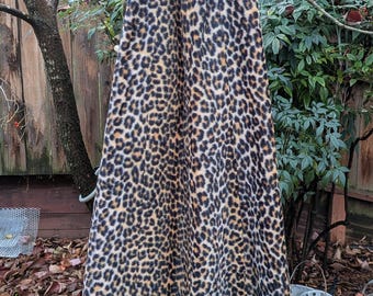 Vintage Leopard Faux Fur Maxi Skirt 1960s 1970s