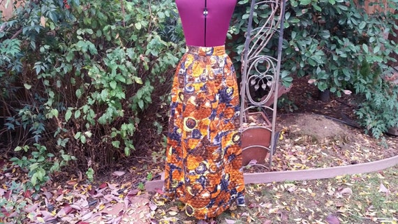 Quilted Maxi Skirt Vintage Psychedelic Maxi Skirt… - image 4