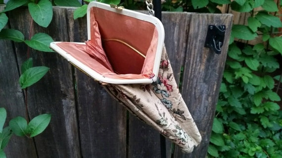 Vintage Tapestry Handbag 1950s 1960s Elegant Flor… - image 3