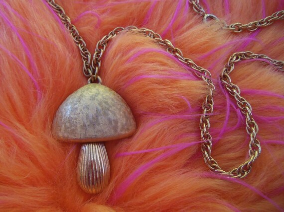 Mushroom Necklace Napier Necklace Gold Mushroom Pe