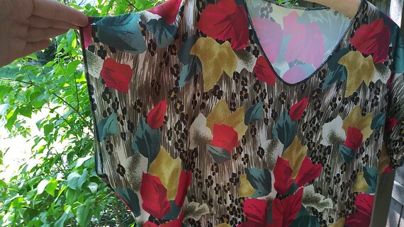 Vintage 1980s Leopard Print Tunic Top: Abstract F… - image 3