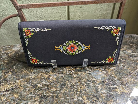 Vintage Floral Clutch Envelope Clutch Folk Art Cl… - image 2