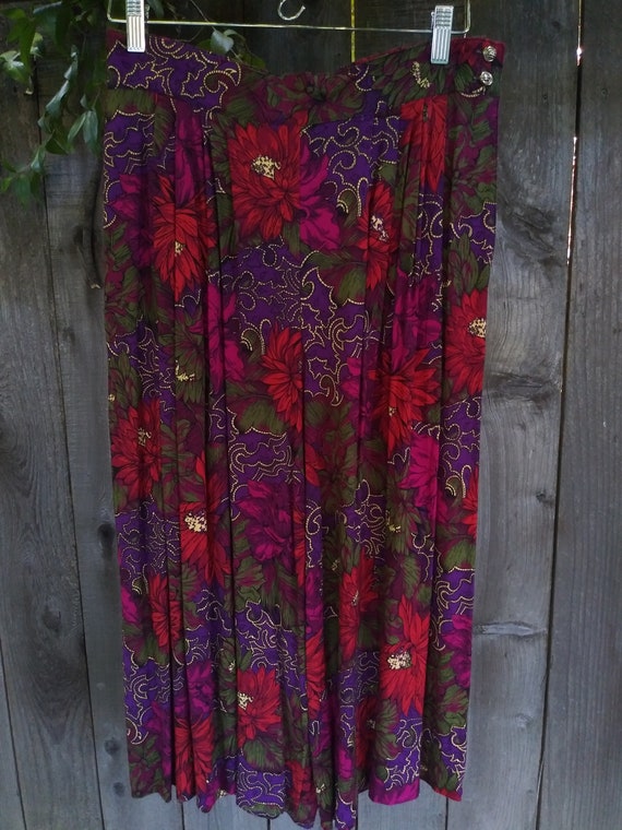 80s Palazzo Pants 90s Palazzo Pants Floral Palazz… - image 2