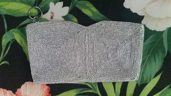 Silver Clutch Vintage Silver Clutch Silver Lurex C