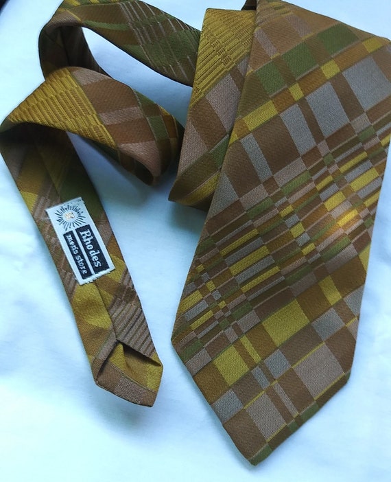 Geometric Necktie Op Art Stripes Necktie 1970s Wid
