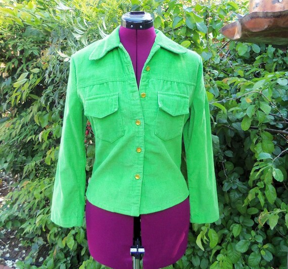 1970s Corduroy Jacket Green Jacket 70s Green Cordu