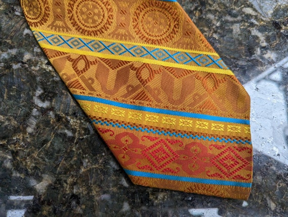 Vintage Retro Necktie 1960s 1970s Mens Necktie Ge… - image 1