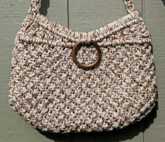 Macrame Purse 1970s Macrame Purse Large Purse Boho