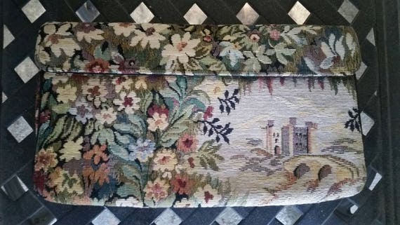 Shabby Chic 1980s Tapestry Purse Tapestry Clutch … - image 7
