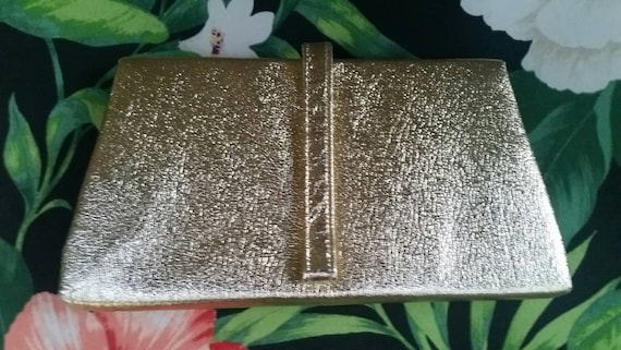 Gold Lame Clutch Gold Lame Evening Bag Gold Lame … - image 2