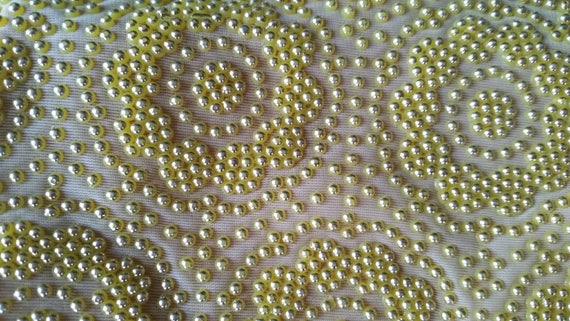 Gold Beaded Handbag Gold Beaded Clutch Plastic Be… - image 4