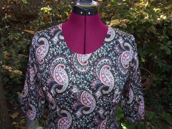 Paisley Maxi Dress Polyester Maxi Dress 1970s Maxi