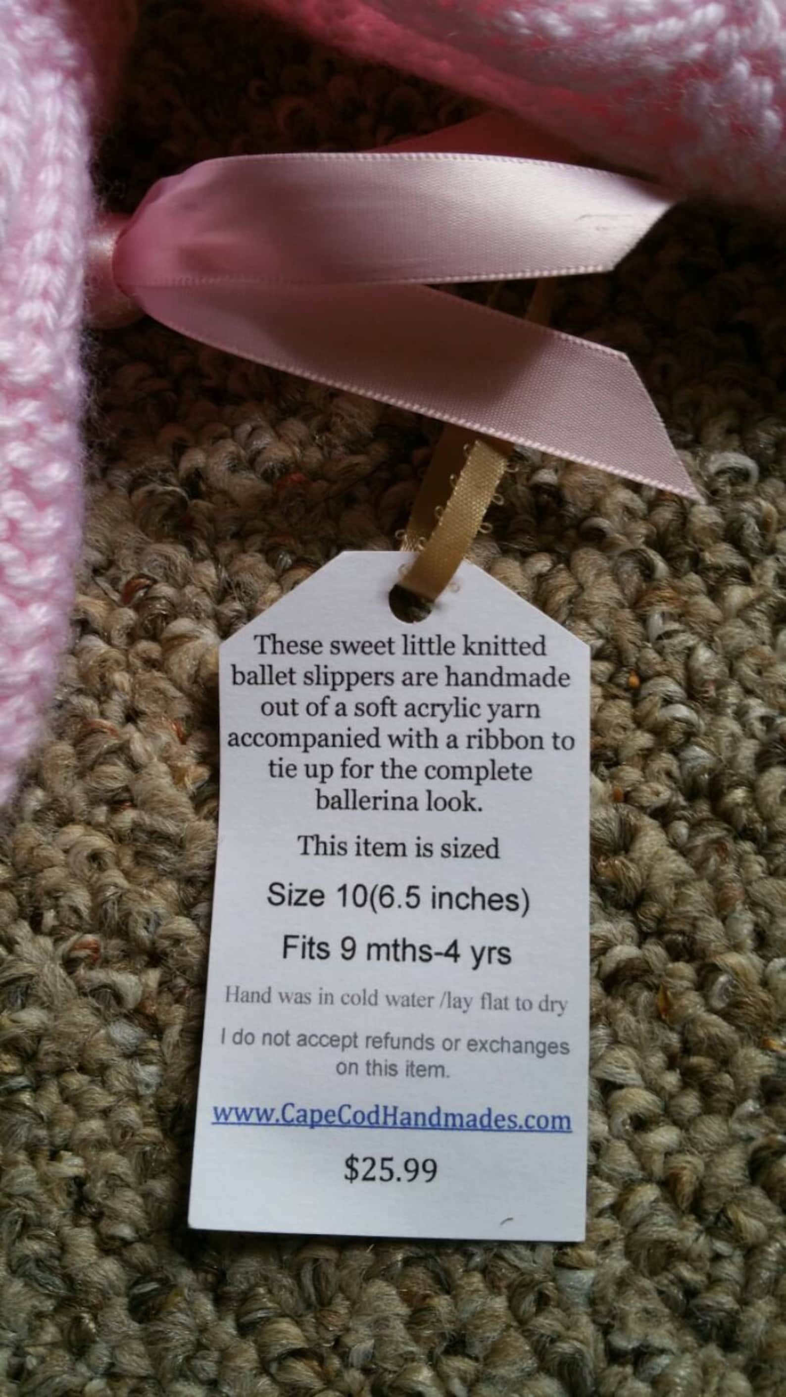 25% off children's knitted ballet slippers, ballerina shoes, handmade knitted slippers