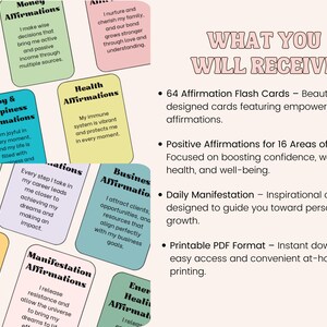 Cartes éclair Radiant Life Affirmation - Affirmations positives pour l'amour de soi, l'abondance, la santé et la manifestation