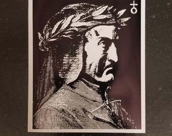 DANTE ALIGHIERI Sticker 4 x 3" [Weatherproof Vinyl Bumper Decal] - Occult Esoteric The Inferno Paradiso Goth Tradgoth John Milton Lucifer
