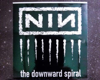 NINE INCH NAILS Sticker “Downward Spiral” 4 x 4&quot; [Weatherproof Vinyl Bumper Decal] [Nin Band Logo 90s Industrial Goth Grunge Trent Reznor]