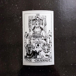 The Chariot 4 x 2" [weerbestendige vinylsticker/sticker] Tarotkaart occulte waarzeggerij esoterische magie Sigil Death Devil Aartsengel toverstokken RWS