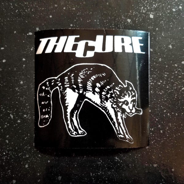 THE CURE Sticker “Cat” 4 x 4" [Weatherproof Vinyl Bumper Decal] [Tradgoth Band Logo Goth Punk Metal Emo Smiths Siouxsie Bauhaus]