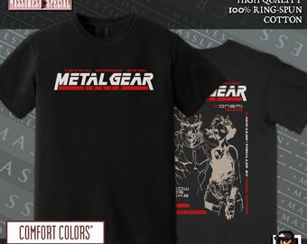 MGS1 Classic T-Shirt "Tactical Espionage Action" [2-Sided] [Comfort Colors 1717] | Vintage Retro Video Game PS1 | 1998 Japan Anime Manga