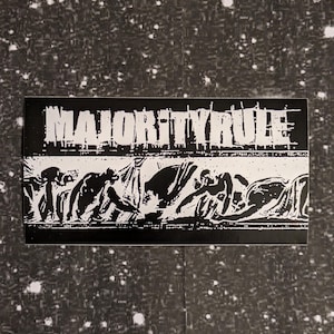 MAJORITY RULE Sticker 4 x 2&quot; [Weatherproof Vinyl Decal] [Band Logo Skramz Screamo Metalcore Hardcore Emo Emoviolence Punk Goth]